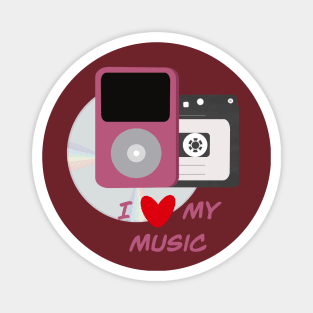 I Love My Music - Pink Magnet